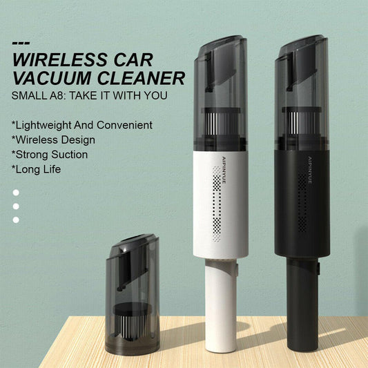 Wireless Charge 6000Pa Suction Powerful Portable Car Vacuum Cleaner Home Duster(Black).