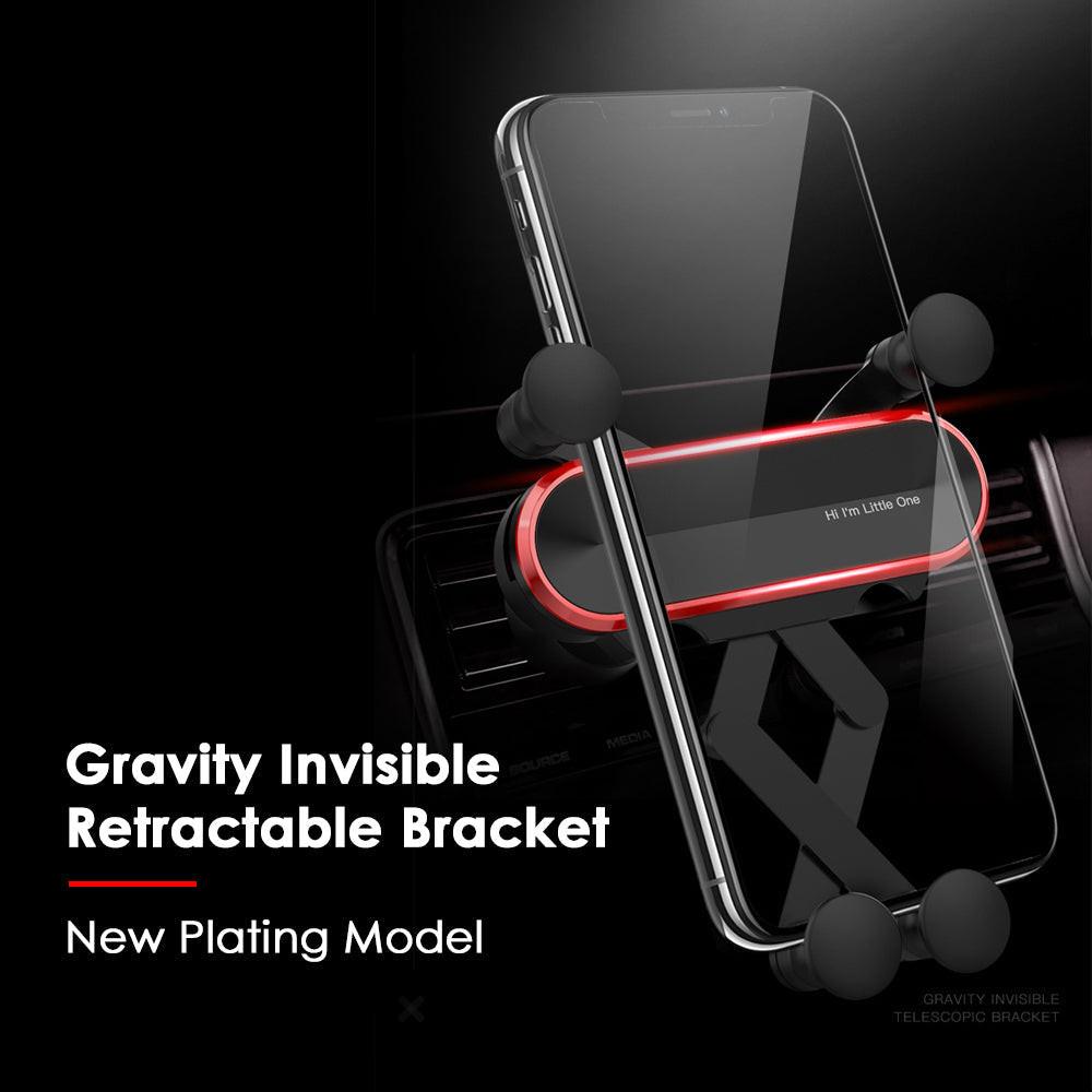 Car Phone Holder Metal Gravity 360 Universal Rotation Ball Air Vent Cellphone Stand(Dark Grey).