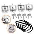 4-Piece T Handle Locks Tool Box With Keys Stainless Steel Trailer Camper Truck.