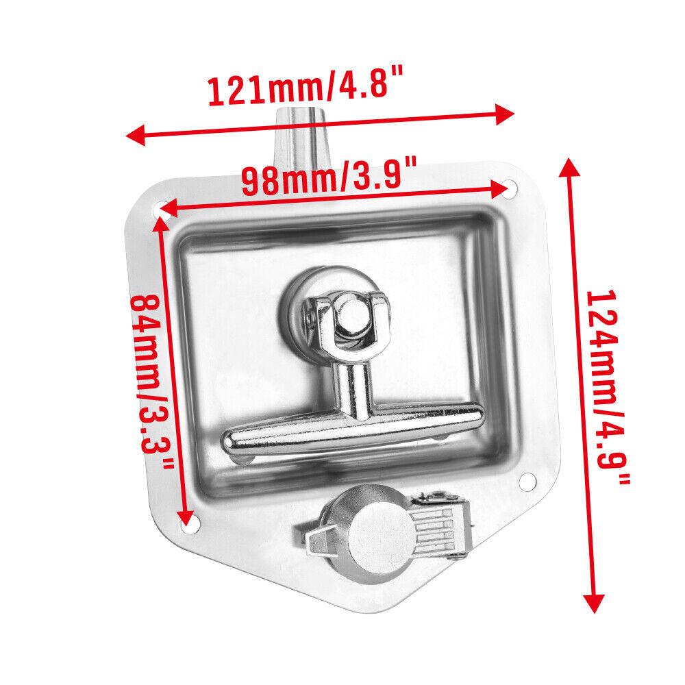 4-Piece T Handle Locks Tool Box With Keys Stainless Steel Trailer Camper Truck.