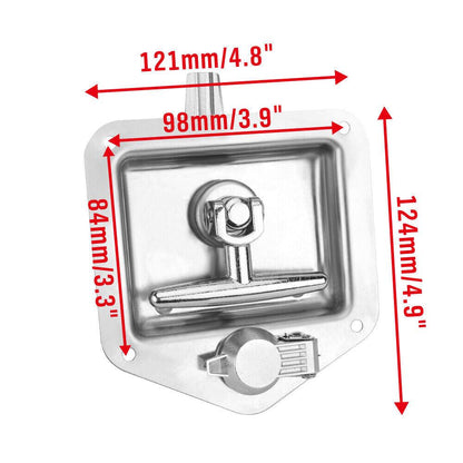 4-Piece T Handle Locks Tool Box With Keys Stainless Steel Trailer Camper Truck.