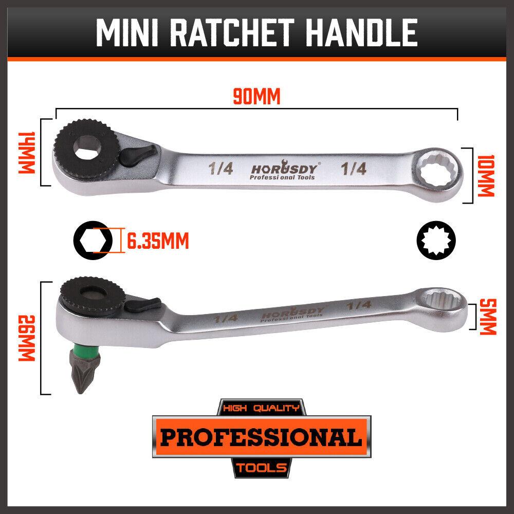 32Piece 1/4" Mini Double Head Screwdriver Bit and Ratchet Set CRV Steel Durable.