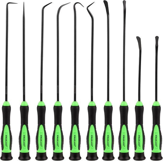 SWANLAKE 10-Piece Pick and Hook Set, Pick Tool Set for Car Auto Oil Seal/O-Ring Seal Gasket Pick Mini Hooks Puller Remover.