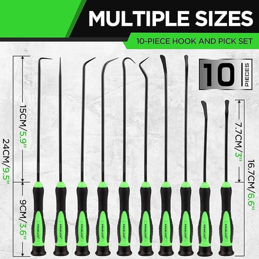 SWANLAKE 10-Piece Pick and Hook Set, Pick Tool Set for Car Auto Oil Seal/O-Ring Seal Gasket Pick Mini Hooks Puller Remover.