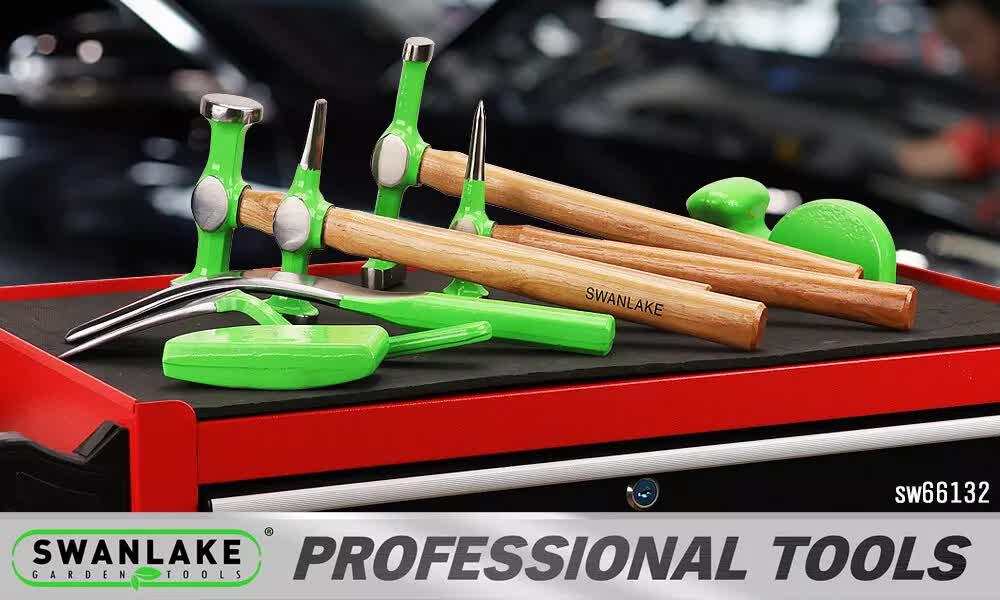 9-Piece Garden Tools Auto Body Hammer Dolly Set Car Body Dent Repair Tool Case.