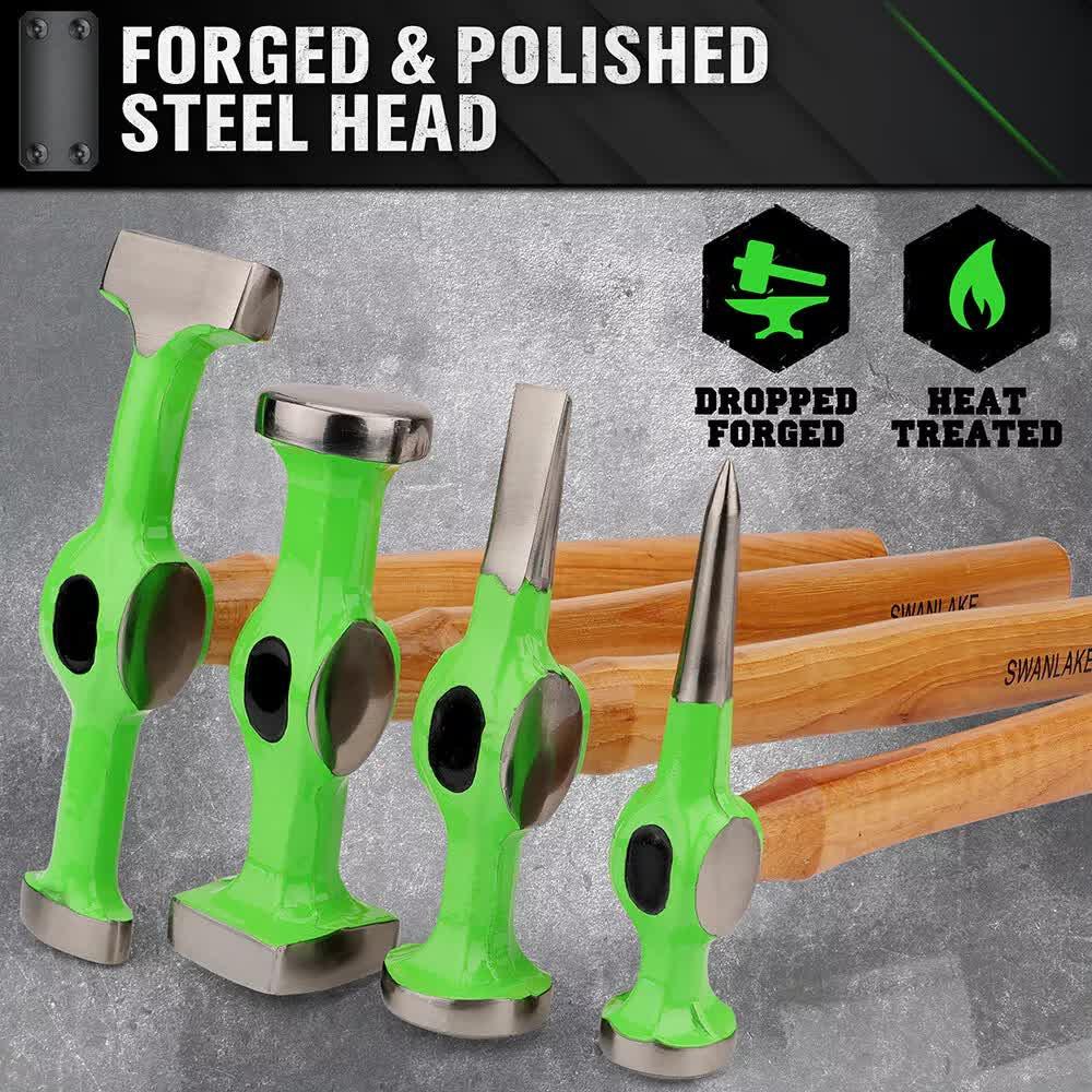 9-Piece Garden Tools Auto Body Hammer Dolly Set Car Body Dent Repair Tool Case.