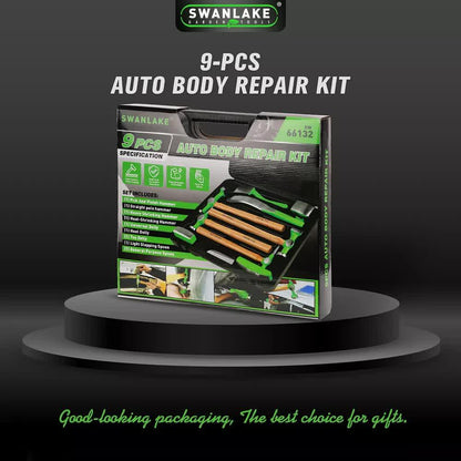 9-Piece Garden Tools Auto Body Hammer Dolly Set Car Body Dent Repair Tool Case.