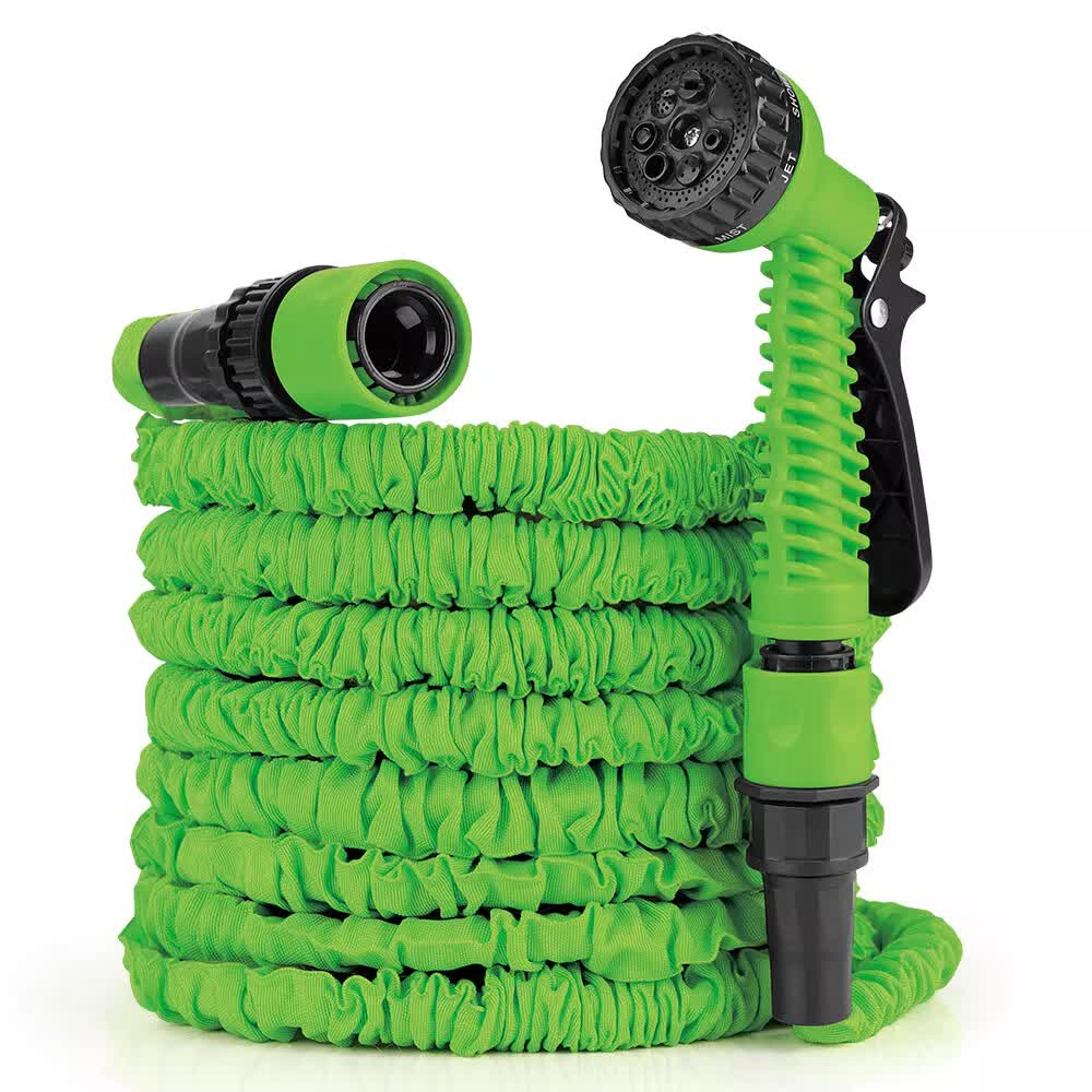 25FT Water Garden Hose Flexible Expandable Pipe Car Wash W/ Spray Nozzle Gun.