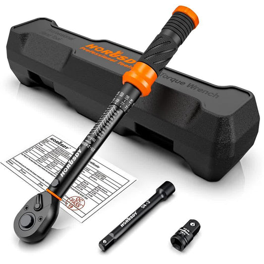 3Pc 1/4" Drive Click Torque Wrench Ratchet Socket Adaptor Extension WorkShop.