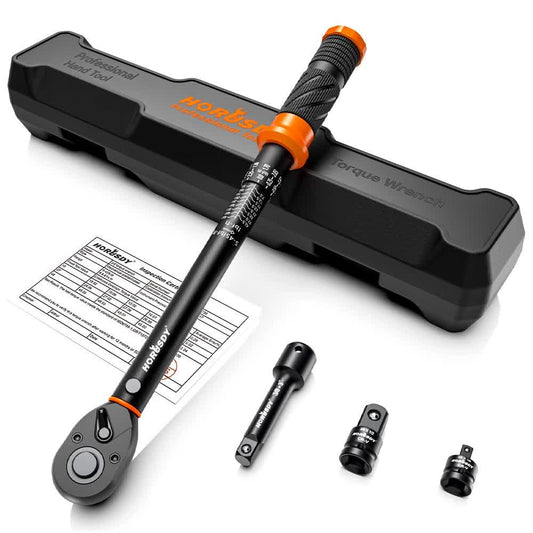 4Pc 3/8" Drive Click Torque Wrench Ratchet Socket  Adaptor Extension WorkShop.