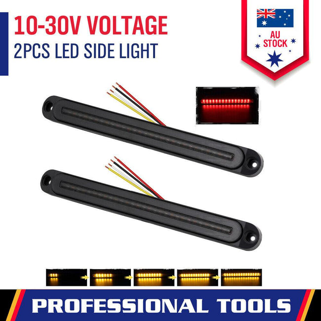 2Piece LED Tail Lights Flowing Turn Signal Stop brake Trailer Truck Caravan IP68 Main Image