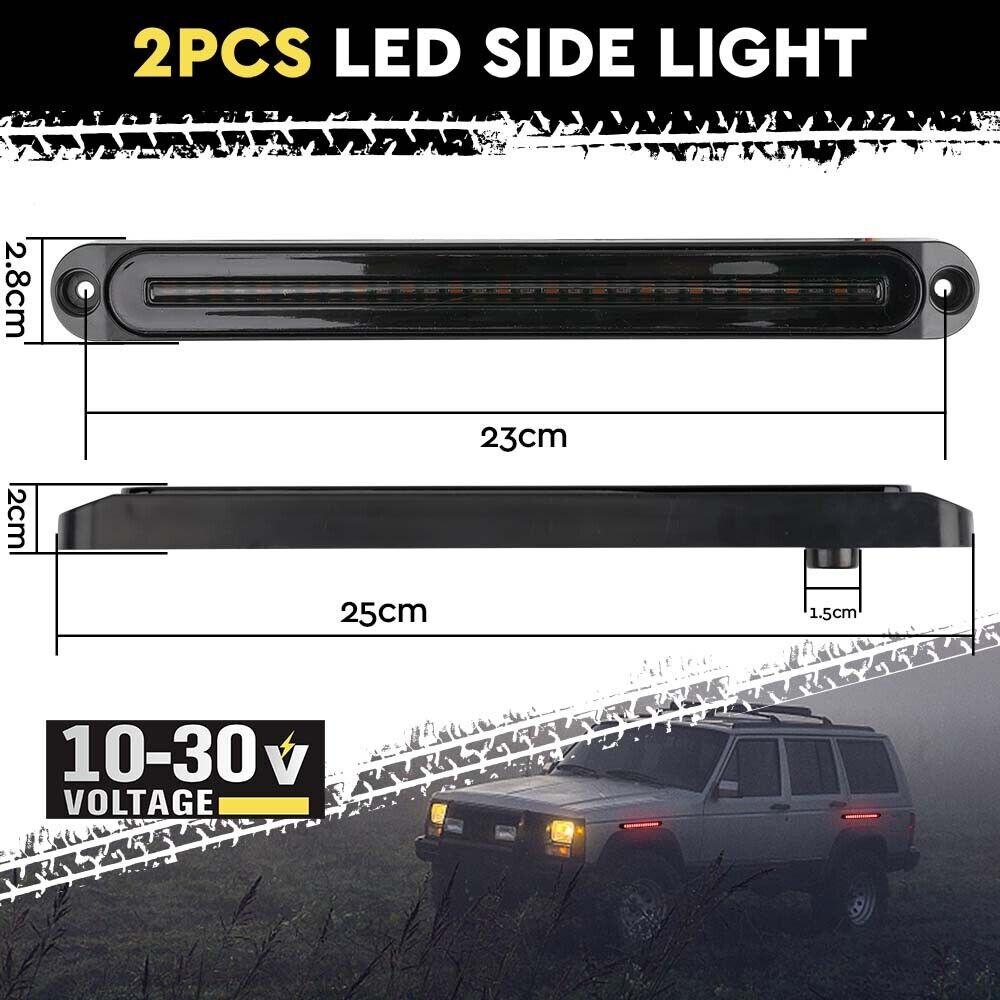 2Piece LED Tail Lights Flowing Turn Signal Stop brake Trailer Truck Caravan IP68.
