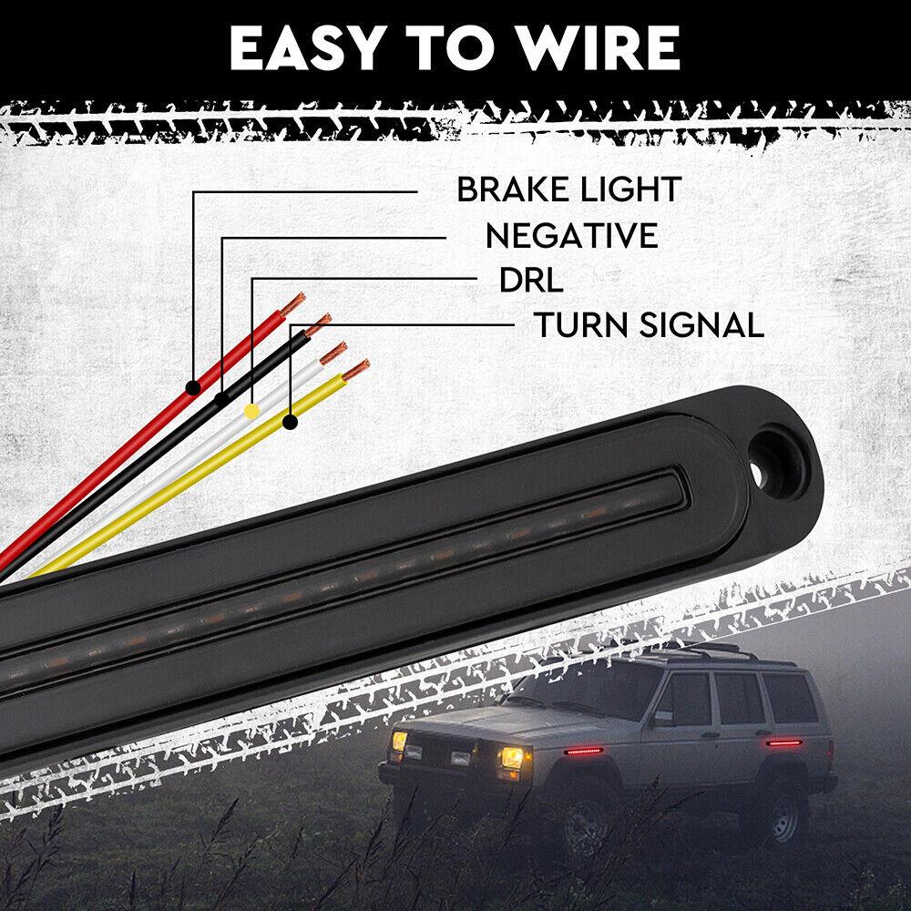 2Piece LED Tail Lights Flowing Turn Signal Stop brake Trailer Truck Caravan IP68.