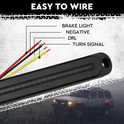 2Piece LED Tail Lights Flowing Turn Signal Stop brake Trailer Truck Caravan IP68.