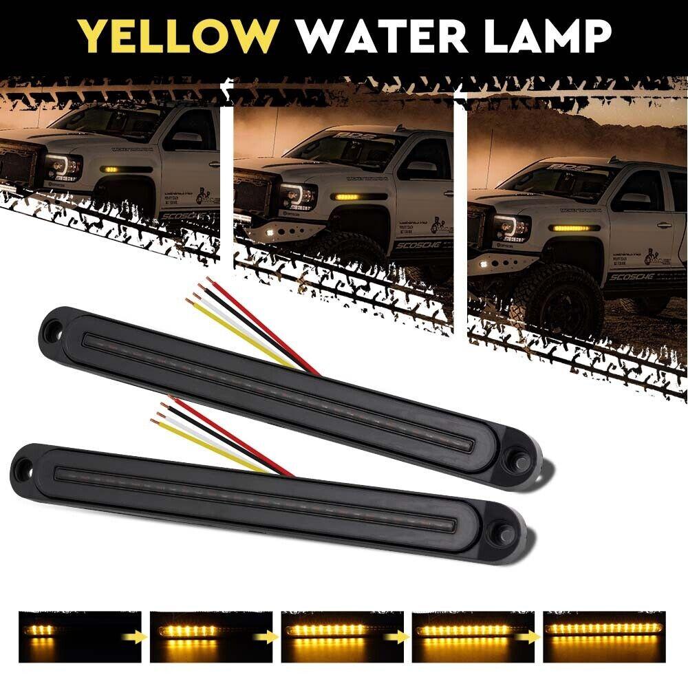 2Piece LED Tail Lights Flowing Turn Signal Stop brake Trailer Truck Caravan IP68.