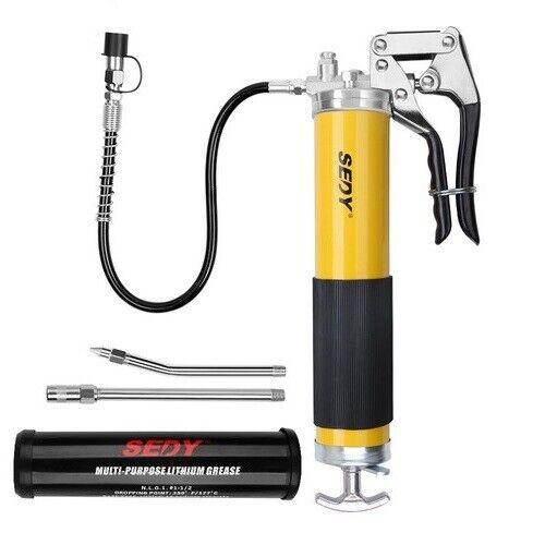 18inch Grease Gun 8000PSI Pistol Grip Flex Hose Heavy Duty Barrel With Cartridge.
