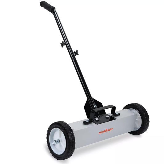 18Inch Magnetic Pick Up Sweeper With Wheels 45LBS Lawn Sweeper Roofing Tools.