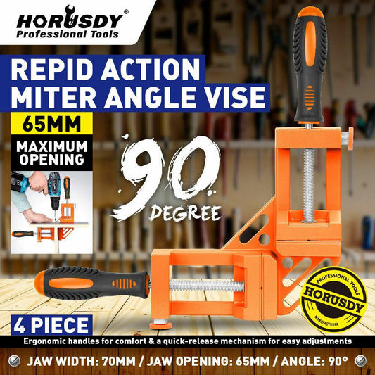 90Â° Degree Corner Clamp Welding Vice Woodworking Alloy Body With Quick Release.
