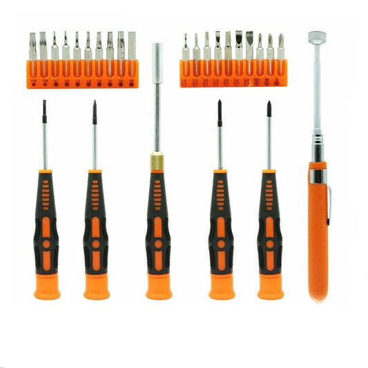 26Pc Precision Screwdriver Set Magnetic Pickup Hex Torx Philip Flat Bits Drive.