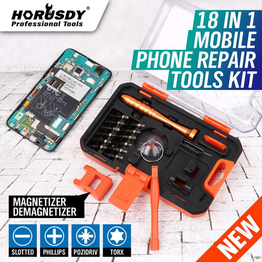HORUSDY 18 in 1 Mobile Phone Repair Tools Kit Pry Opening Tool Screwdriver.