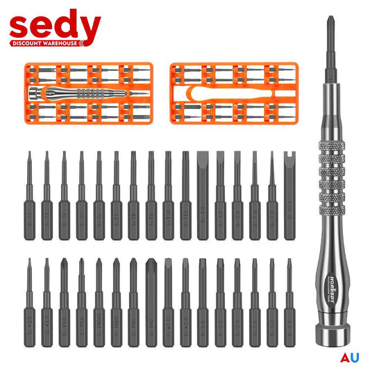 33 PC PRECISION SCREWDRIVER SET BITS PHILIP FLAT SLOTTED TORX HEX ELECTRONIC FIX.