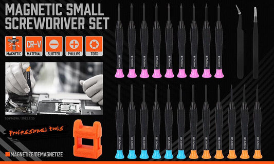 24-Piece Magnetic Precision Screwdriver Set - Small Screwdrivers for Eyeglasses, Phones, Watches Electronics Repair.