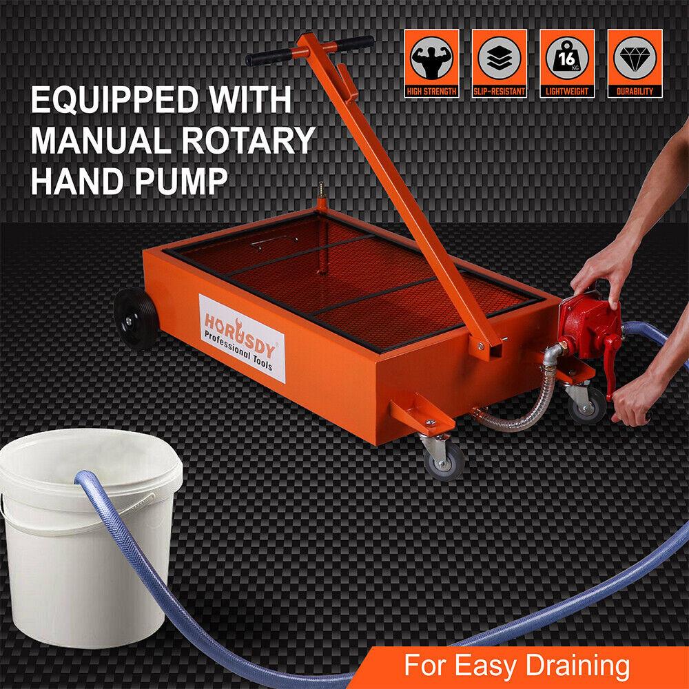 HORUSDY 76L Low Profile Waste Oil Drainer Mobile Workshop Pump Vehicle 4WDÂ Truck.