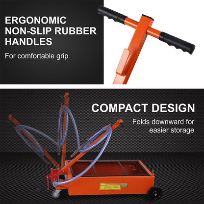 HORUSDY 76L Low Profile Waste Oil Drainer Mobile Workshop Pump Vehicle 4WDÂ Truck.