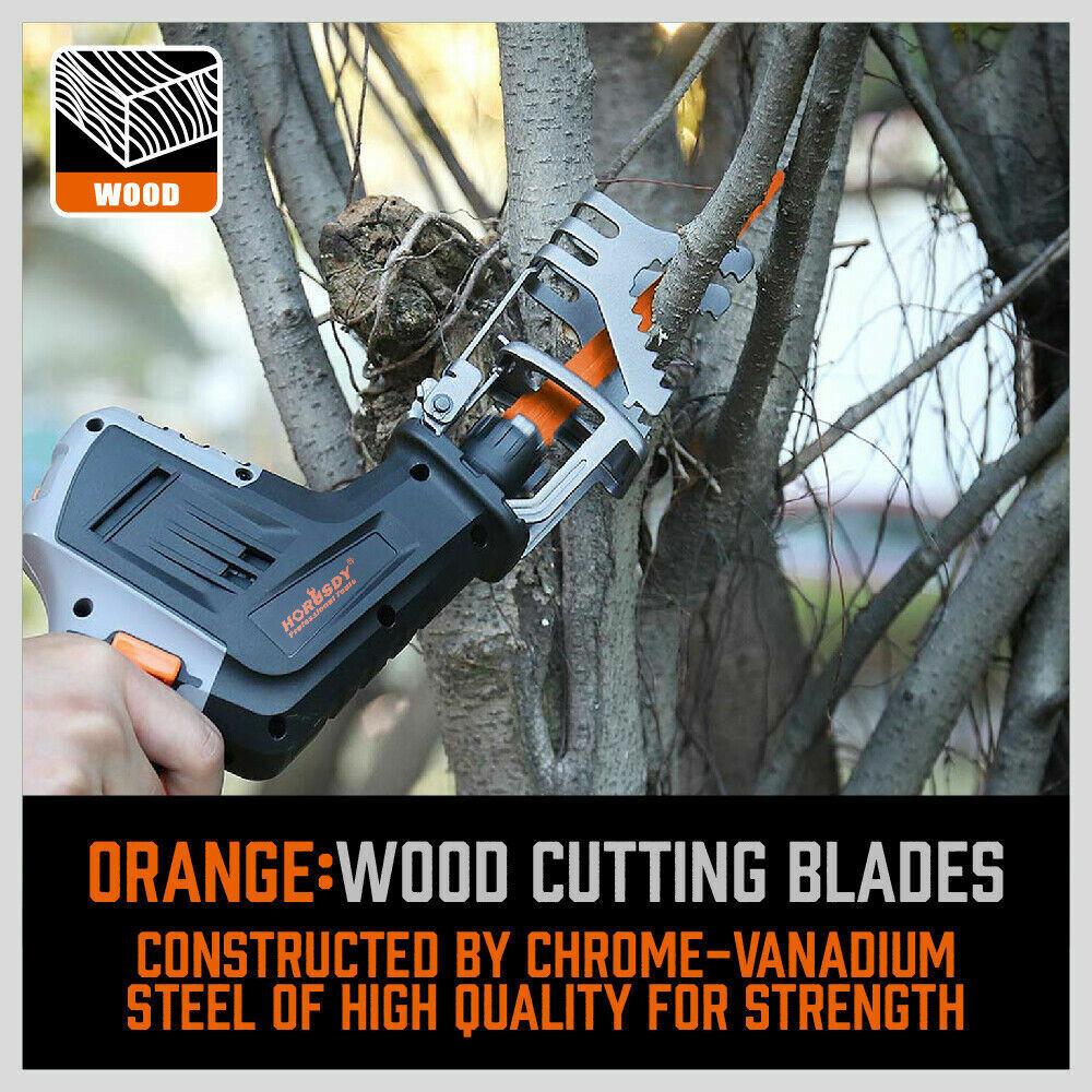 34-Piece Reciprocating Saw Blade Set Wood and Metal Cutting Blades with Storage Pouch.