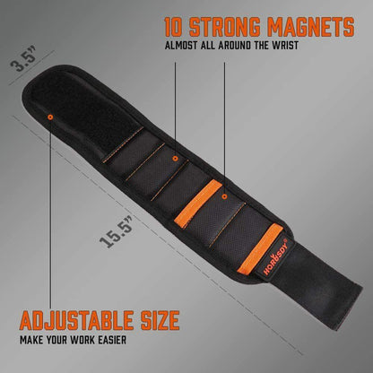 Magnetic Wristband & Universal Socket Grip 7-19mm Magnets Screws Nails Holder.