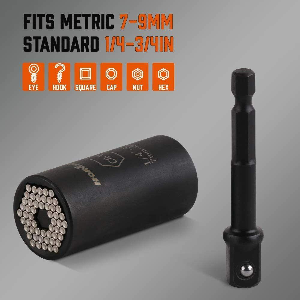 Magnetic Wristband & Universal Socket Grip 7-19mm Magnets Screws Nails Holder.