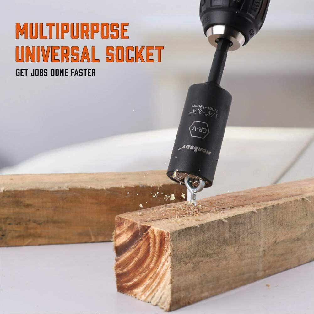 Magnetic Wristband & Universal Socket Grip 7-19mm Magnets Screws Nails Holder.