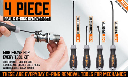 4Pc Seal & O-Ring Removal Set Spoon Tip Removing Heavy Grip Handle Auto Tools.