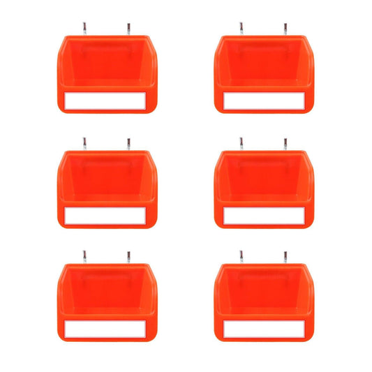 6Pc Pegboard Bins Peg Board Parts Storage With Steel Hooks Tools Organiser Tray.