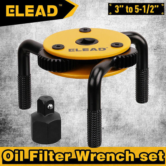 ELEAD 3" to 5-1/2" Oil Filter Wrench Set Oil Filter Removal Tool Automotive Use.