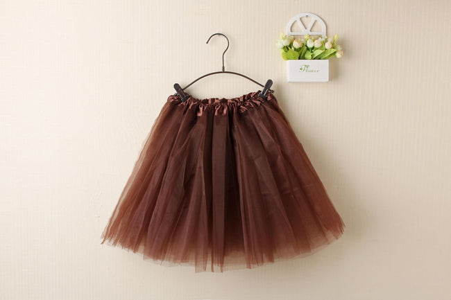 New Adults Tulle Tutu Skirt Dressup Party Costume Ballet Womens Girls Dance Wear, Coffee, Adults Hover Image