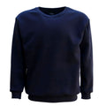 New Adult Unisex Plain Pullover Fleece Jumper Mens Long Sleeve Crew Neck Sweater, Navy, 3XL