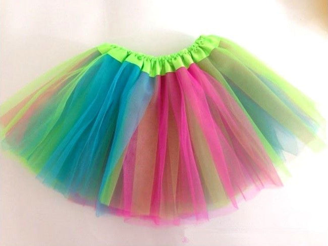 New Adults Tulle Tutu Skirt Dressup Party Costume Ballet Womens Girls Dance Wear, Rainbow, Adults Hover Image