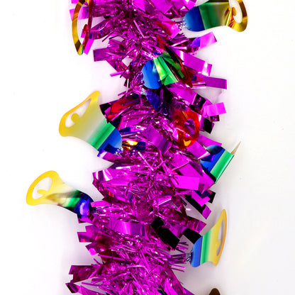 5x 2.5m Christmas Tinsel Xmas Garland Sparkly Snowflake Party Natural Home Décor, Snow Tips in Green