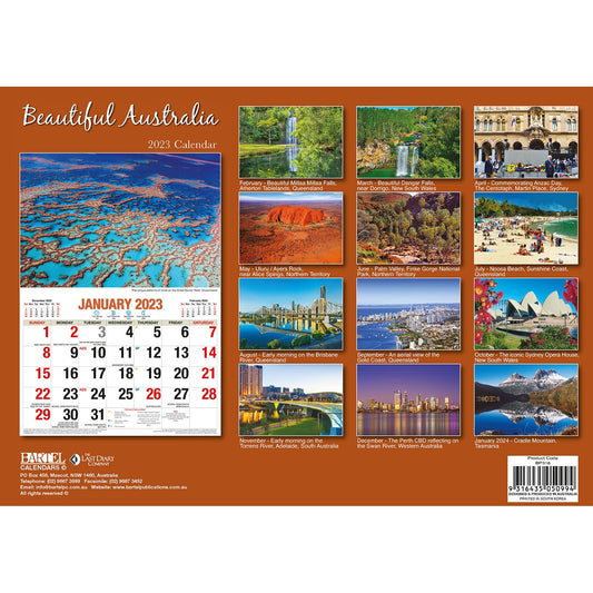 Beautiful Australia 2023 Rectangle Wall Calendar 16 Months Planner New Year Gift.