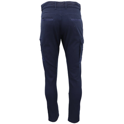 Men's Cotton Drill Cargo Work Pants UPF 50+ 13 Pockets Tradies Workwear Trousers, Black, 30