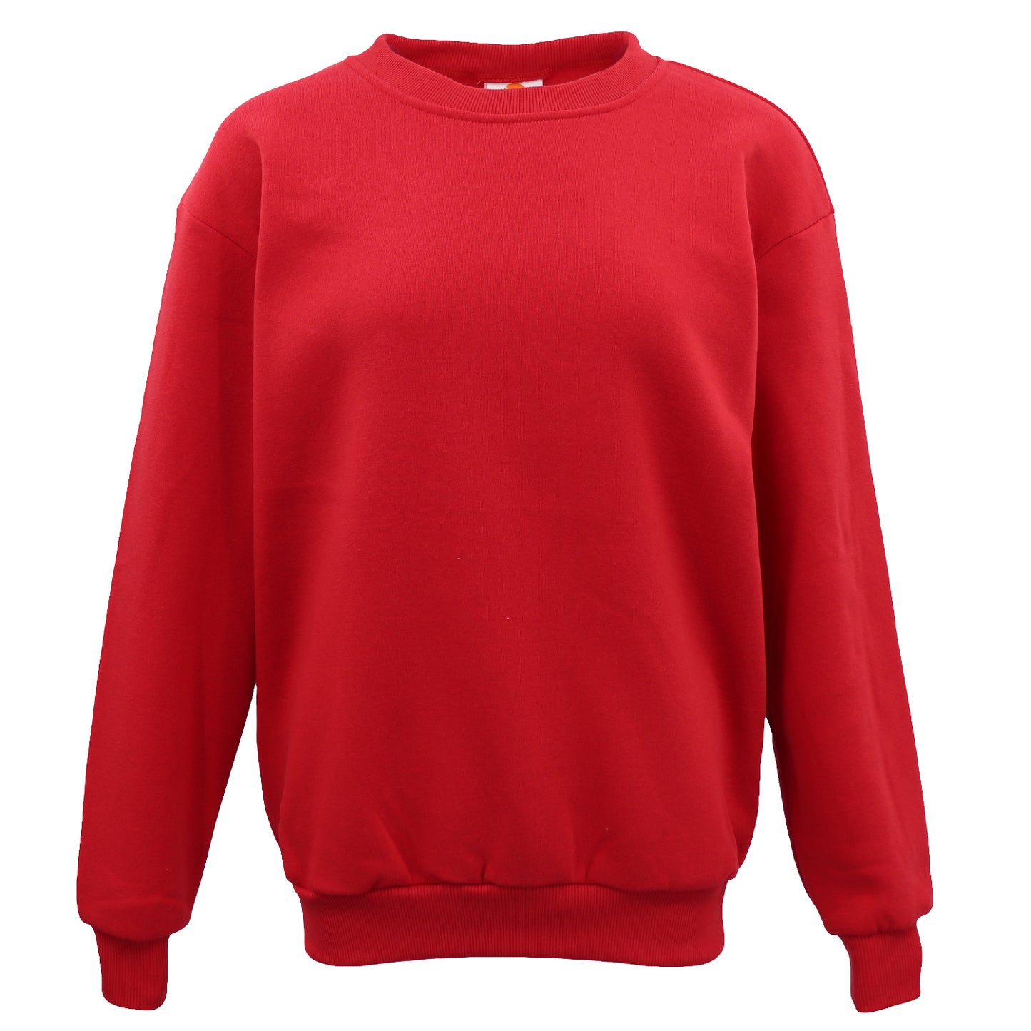 New Adult Unisex Plain Pullover Fleece Jumper Mens Long Sleeve Crew Neck Sweater, Royal Blue, L