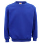 New Adult Unisex Plain Pullover Fleece Jumper Mens Long Sleeve Crew Neck Sweater, Royal Blue, XL