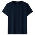 Adult 100% Cotton T-Shirt Unisex Men's Basic Plain Blank Crew Tee Tops Shirts, Navy, M