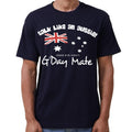 100% Cotton Australian Day Flag T-Shirt Aussie G'Day Mate Navy Souvenir Tee Top, Navy, 2XL.