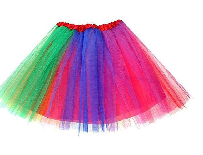 New Adults Tulle Tutu Skirt Dressup Party Costume Ballet Womens Girls Dance Wear, Rainbow_I (6 Colours), Adults Hover Image