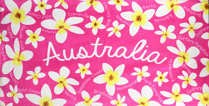 100% Cotton Australian Souvenir Aussie Kangaroos Flag Soft Beach Bath Towel Gift, Surfers Paradise