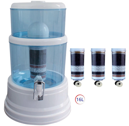 16 Litre Bench top Filter with 3 Fluoride Reduction Filters.