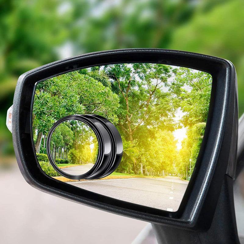 2X Blind Spot Car Mirror 360 Wide Angle Adjustable Rear Side View Convex Black.