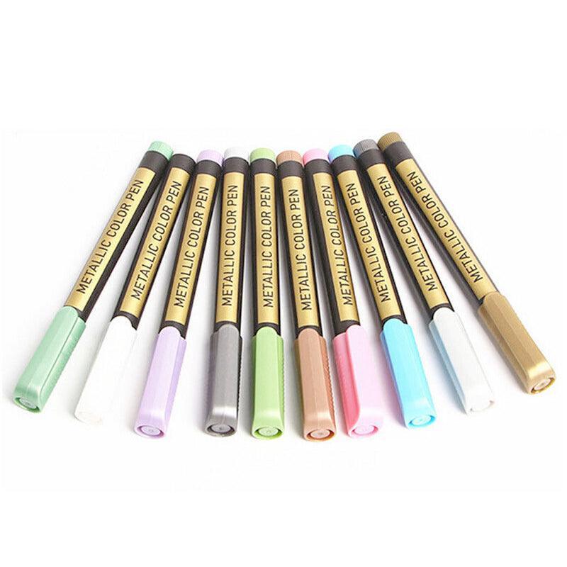 10Pcs/Set Waterproof  Paint Pens for Art on Metal Glass & Rock